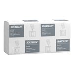 Katrin Plus Non-Stop Long Handy Pack ''W'' hajtogatott kéztörlő, 3 rétegű, hófehér, 32x24 cm, 90 lapos, 25 csomag/zsák