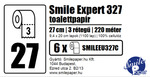 Smile Expert 327 prémium toalettpapír (wc papír), 27 cm átmérő, 220 méter, 3 rétegű, hófehér, 100% cellulóz, 6 tekercs/zsák