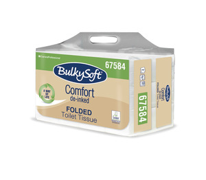 BulkySoft Comfort Easybag hajtogatott toalettpapír (wc papír), 2 rétegű, fehér, 250 lapos, 24 csomag/zsák