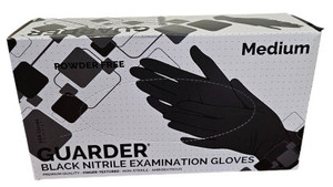Guarder nitril gumikesztyű, fekete, púdermentes, eldobható, méret: XL (10), 100 db/doboz