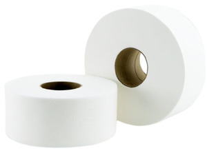 Smile Árstop mini Jumbo toalettpapír (wc papír), 19cm, 2 rétegű, hófehér, 400 lapos, 100 méter/tekercs, 100% cellulóz, 12 tekercs/zsák