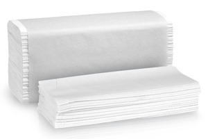 Smile Árstop ''V'' hajtogatott kéztörlő, 2 rétegű, hófehér, 23,2x22,9 cm, 150 lap, 20 csomag/karton