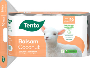 Tento Balsam Coconut toalettpapír (wc papír), 3 rétegű, 150 lapos, 16 tekercs/csomag