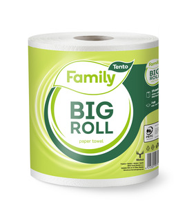 Tento Family Big Roll háztartási papírtörlő/kéztörlő, 2 rétegű, 55 méter/tekercs